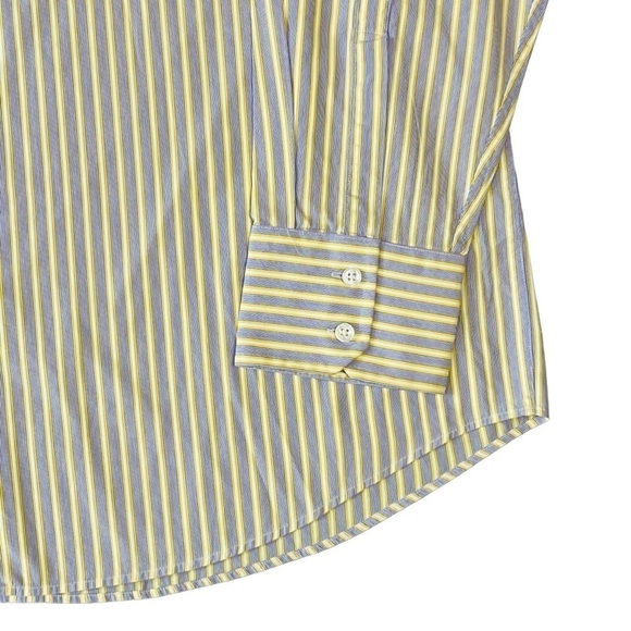 Hugo Boss Men’s Button Down Striped Dress Shirt. Purple/Bl Yellow 18 34/35 #1209 - Picture 3 of 5